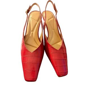 NEW Kenneth Cole NY Women’s Meilani Croco Embossed Pump. Cherry Red Size 9.5M